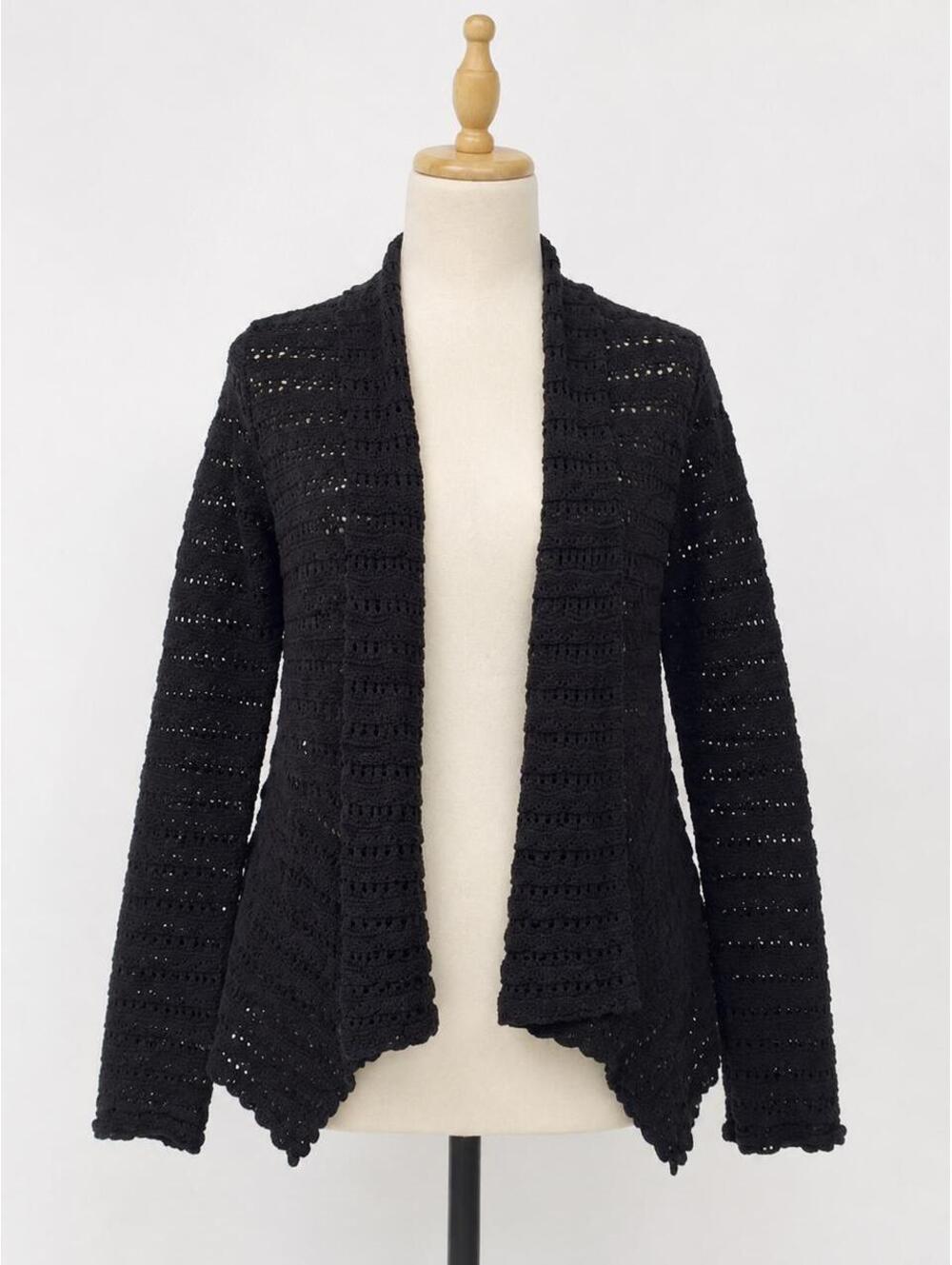 Westbound Black Crochet Cardigan